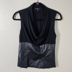 Drew Vegan Leather Top Size S Black
